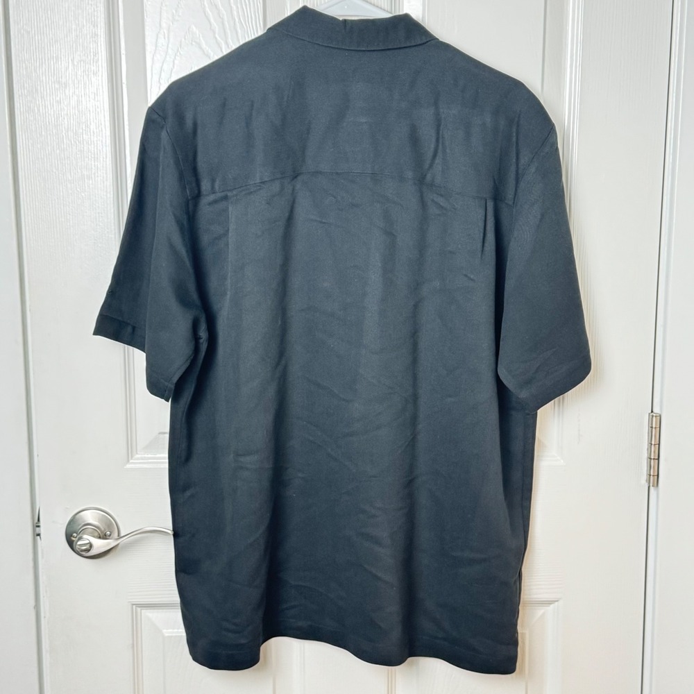 Cubavera Button Up Shirt Mens M Black Cocktail Martini Music Notes Panel Retro - Picture 5 of 6